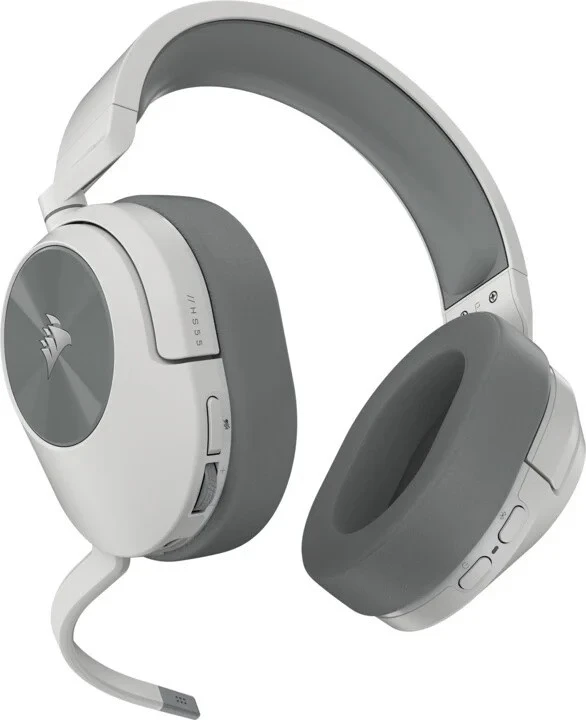 Corsair HS55 žaidimų ausinės, belaidės, Baltos