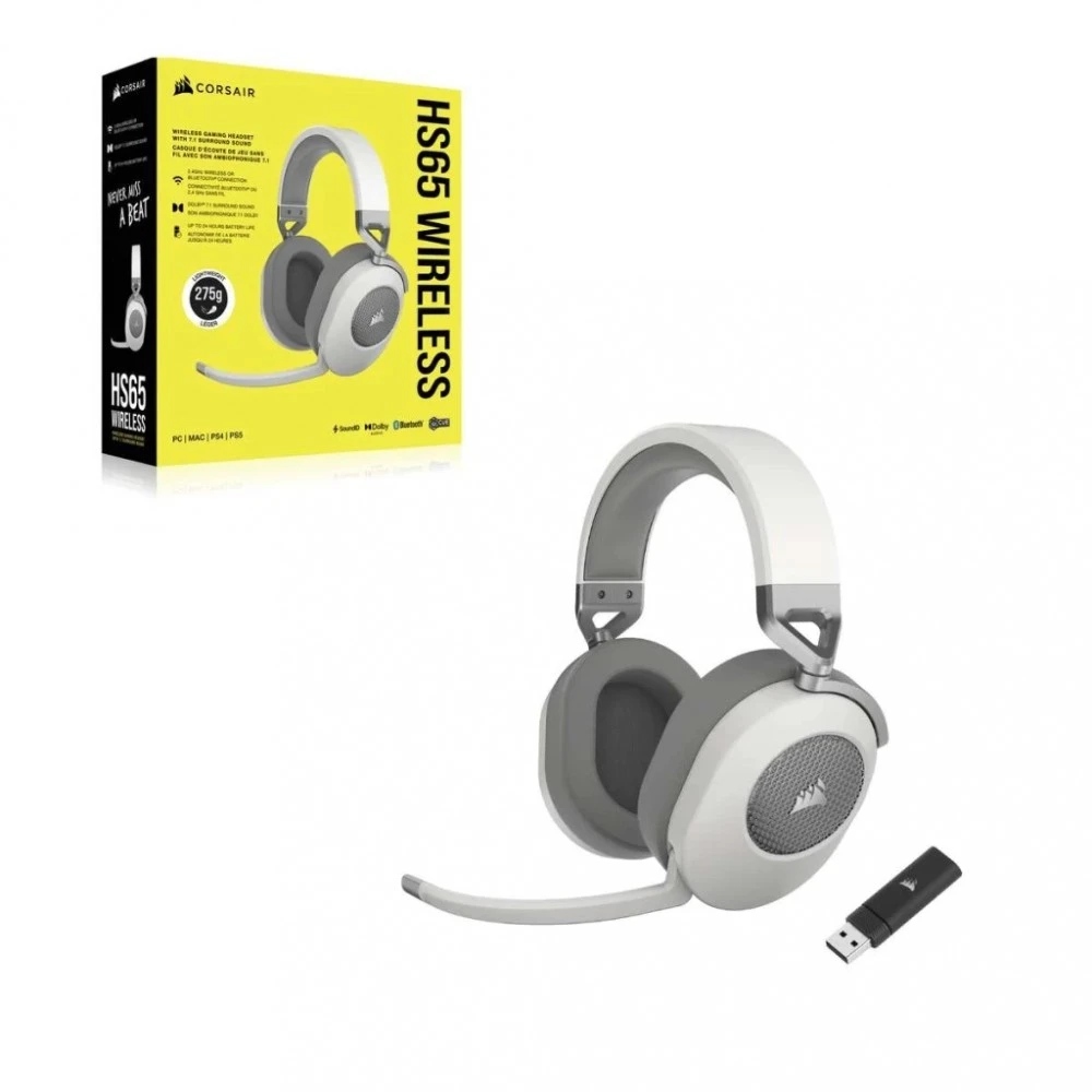 Corsair | Ausinės Žaidimams | HS65 | Belaidės | Over-Ear | Mikrofonas | Belaidės | Baltas