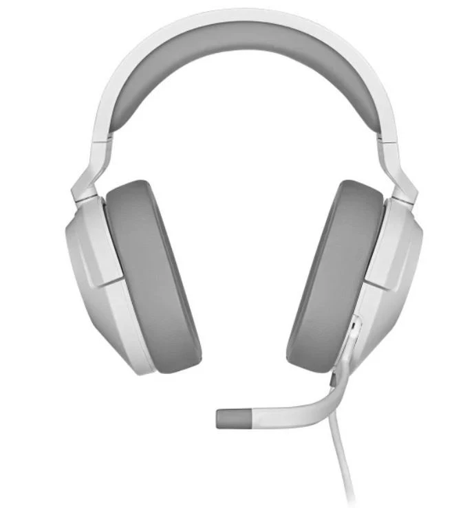 Corsair HS55 žaidimų ausinės, su laidu, su mikrofonu, Baltos