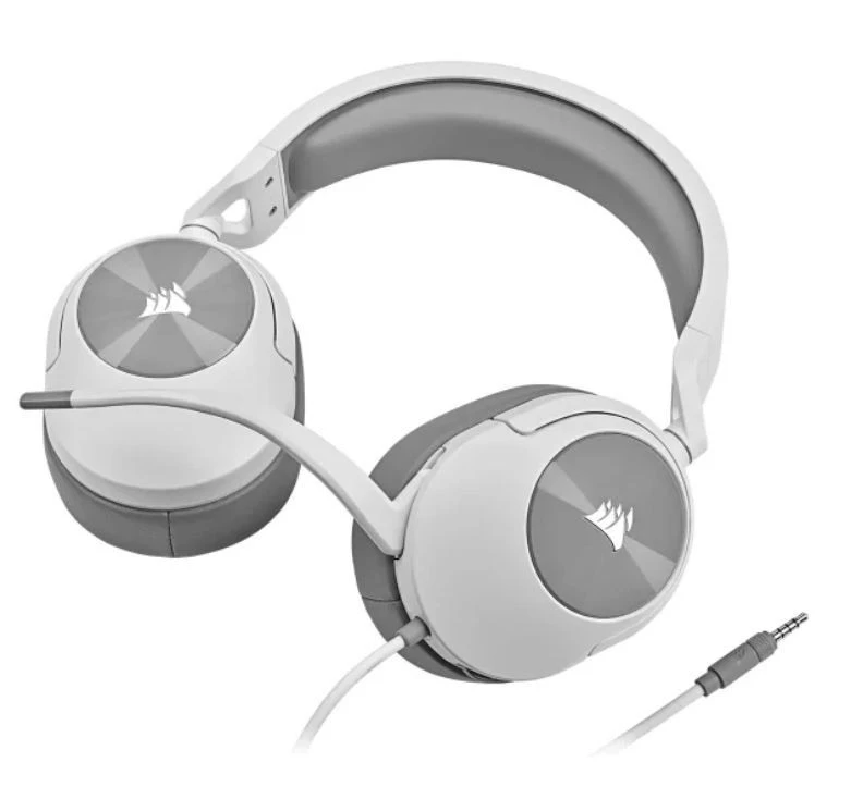 Corsair HS55 žaidimų ausinės, su laidu, su mikrofonu, Baltos