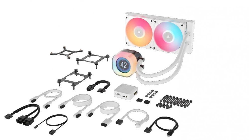 Corsair iCUE LINK Titan 240 RX LCD RGB CW-9061022-WW Baltas