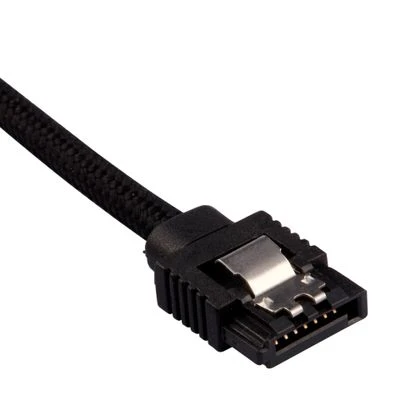 Corsair Premium Sleeved SATA Cable, juodas 30cm – 2 pack