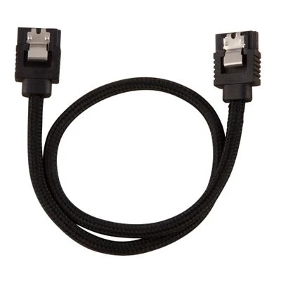 Corsair Premium Sleeved SATA Cable, juodas 30cm – 2 pack