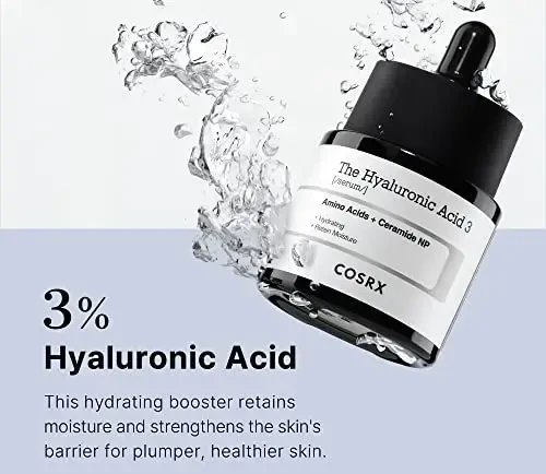 COSRX The Hyaluronic Acid 3 Serum Intensyviai drėkinantis serumas su 3% hialurono rūgštimi, 20 ml