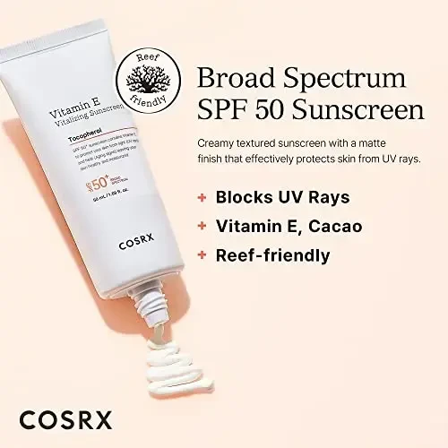 COSRX Vitalizuojantis kremas nuo saulės su vitaminu E SPF 50+ (Vitalizing Sunscreen) 50 ml