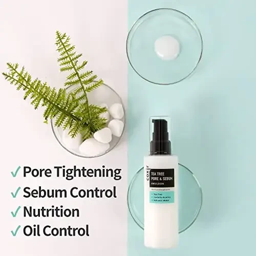 Coxir Tea Tree Pore & Sebum Emulsion emulsija su arbatmedžio ekstraktu riebiai odai kontroliuoti, 100 ml