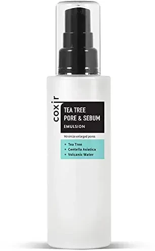 Coxir Tea Tree Pore & Sebum Emulsion emulsija su arbatmedžio ekstraktu riebiai odai kontroliuoti, 100 ml