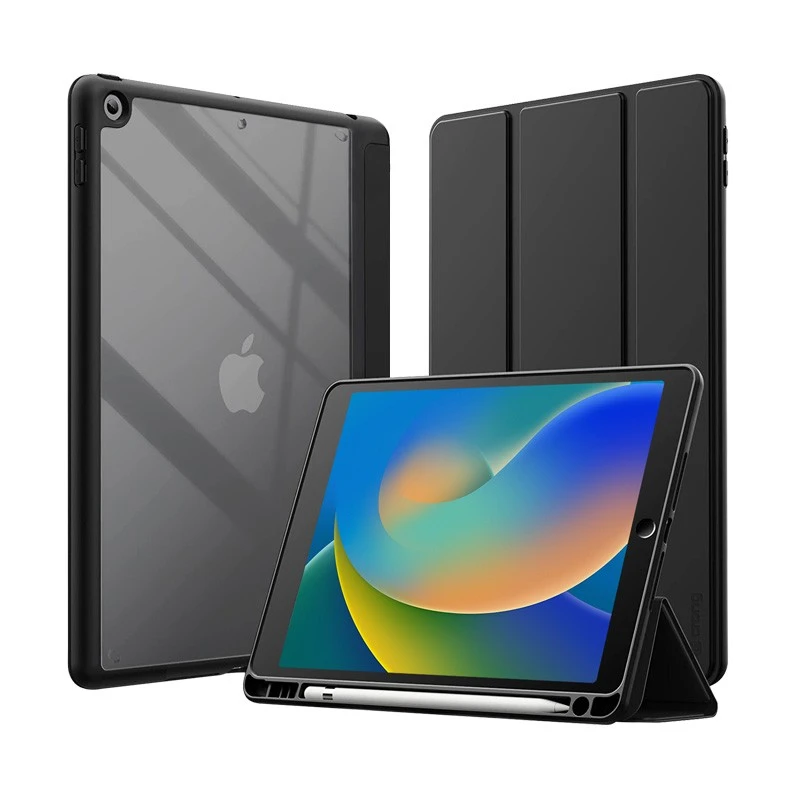 Crong PrimeFolio - dėklas skirtas iPad 10.2” (2021-2019) with stand and Apple Pieštukas charging (Juodas)