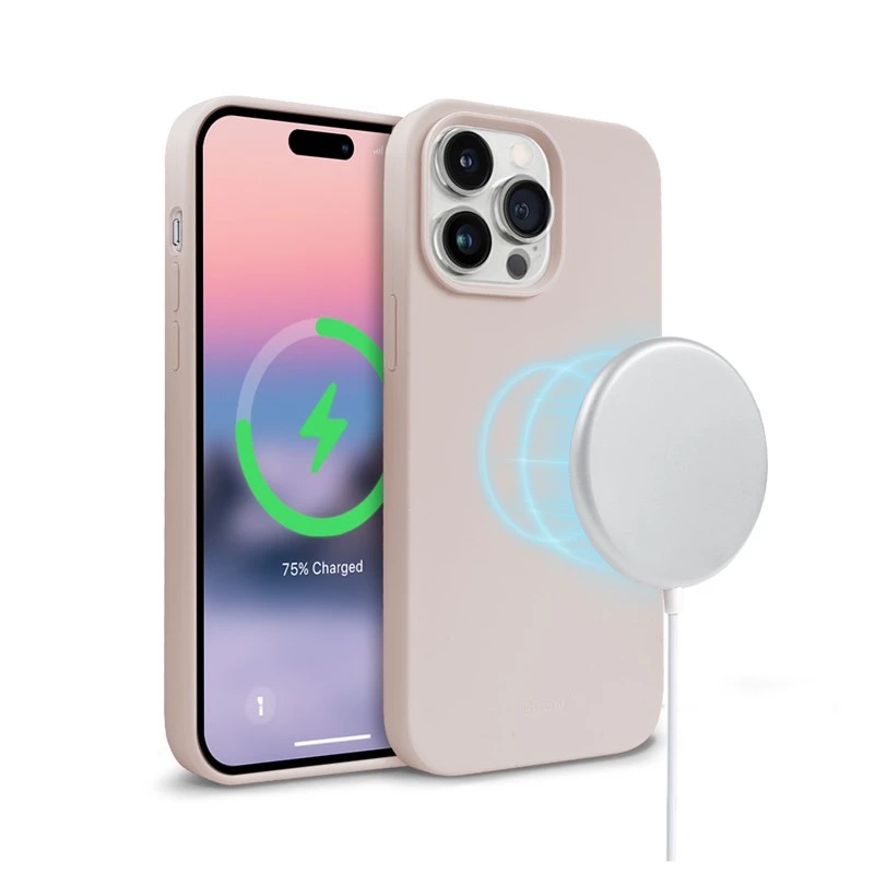 Crong Color Cover Magnetic dėklas skirtas Apple iPhone 14 Pro Sand Rožinė