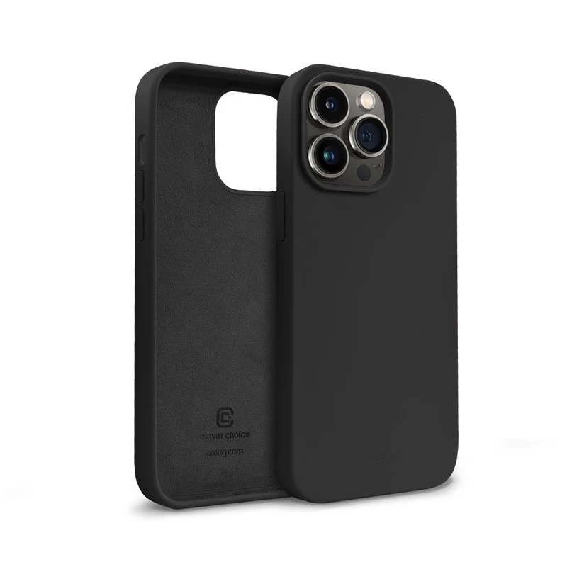 Crong Color Cover Liquid Silicone dėklas skirtas Apple iPhone 14 Pro Max Juodas
