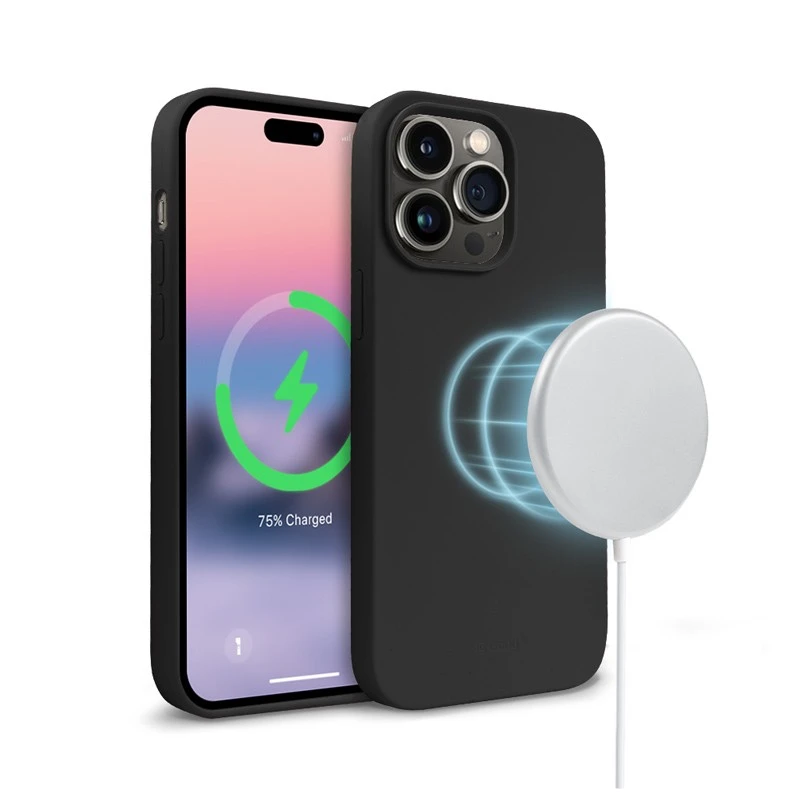 Crong Color Cover Magnetic dėklas skirtas Apple iPhone 14 Pro Max Juodas