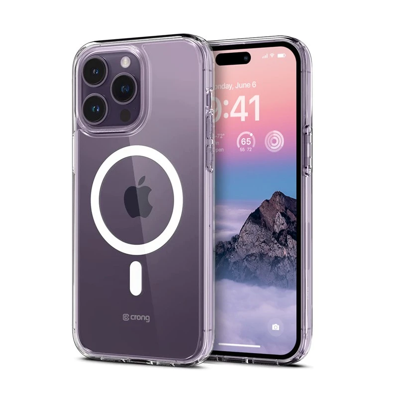 Crong Clear MAG Cover Magnetic dėklas skirtas Apple iPhone 14 Pro Max Clear
