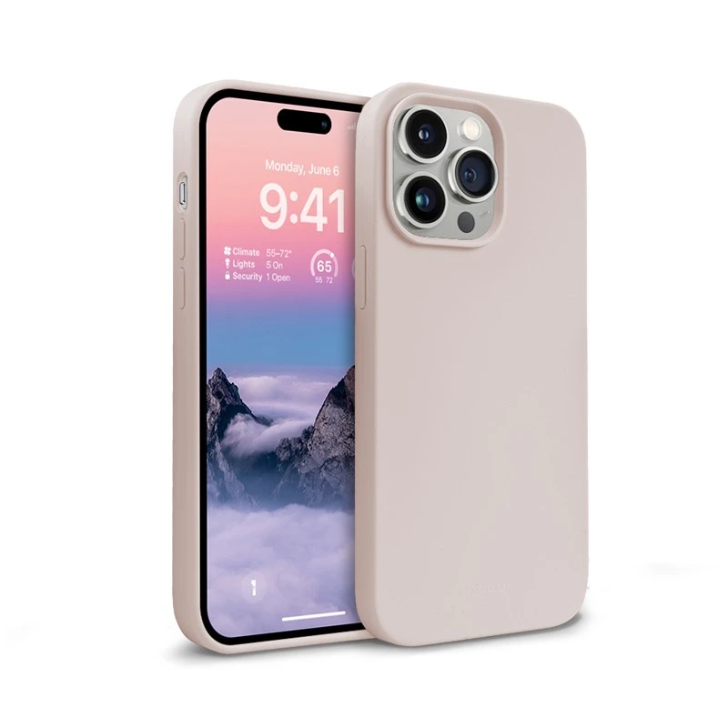 Crong Color Cover Liquid Silicone dėklas skirtas Apple iPhone 14 Pro Sand Rožinė