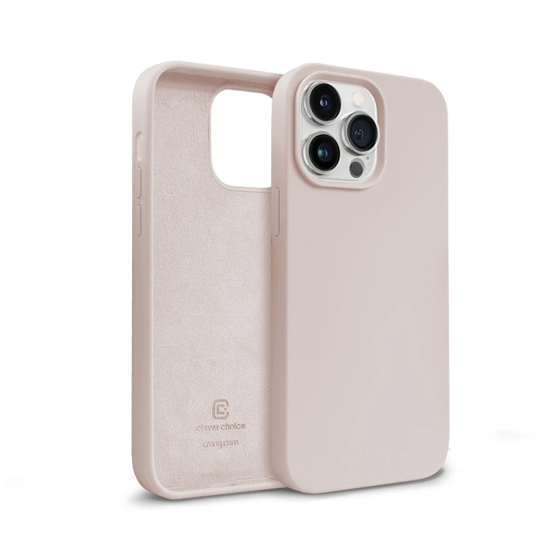 Crong Color Cover Liquid Silicone dėklas skirtas Apple iPhone 14 Pro Sand Rožinė