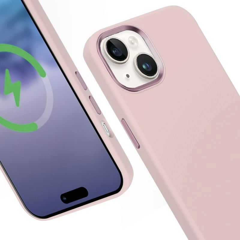 Crong Color Cover LUX Magnetic - Dėklas iPhone 15 Plus MagSafe (rožinė)