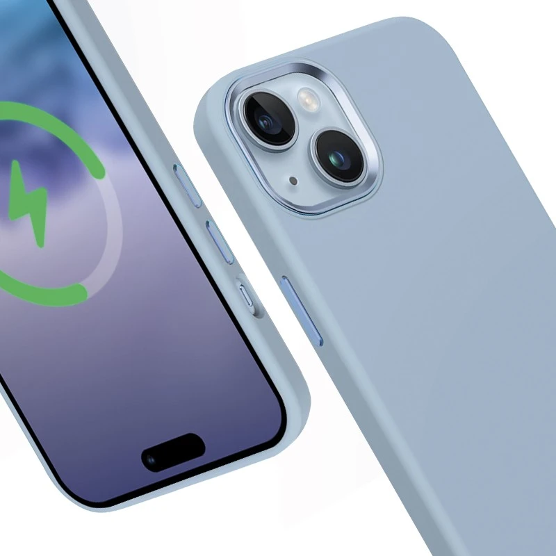 Crong Color Cover LUX Magnetic - Dėklas iPhone 15 Plus MagSafe (mėlyna)