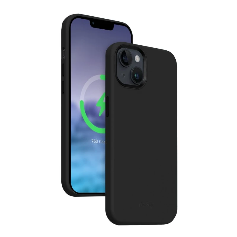 Crong Color Cover LUX Magnetic - Dėklas iPhone 15 Plus MagSafe (juoda)