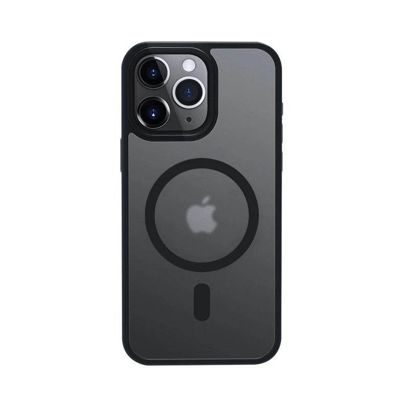 Crong Hybrid Frost MAG Cover - Dėklas iPhone 15 Pro MagSafe (juoda)