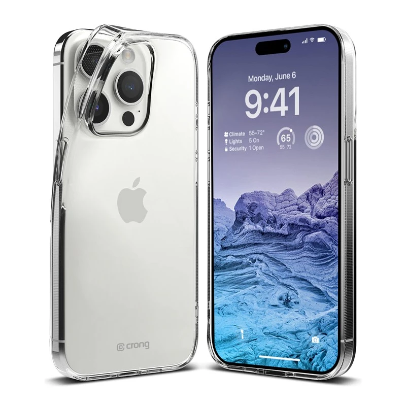 Dėklas Crong Crystal Slim Cover do iPhone 15 Pro Max permatomas