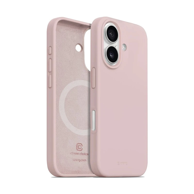 Dėklas Crong Color Cover Magnetinis iPhone 16 smėlio rožinis