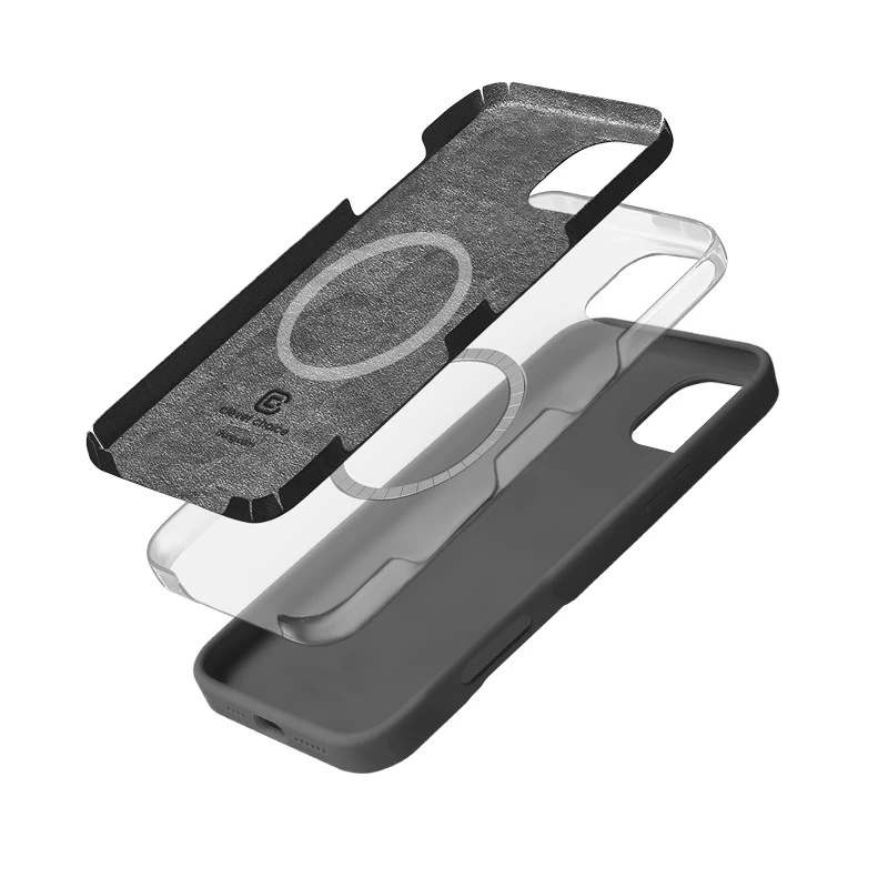 Dėklas Crong spalvos magnetinis dangtelis iPhone 16 Pro titano