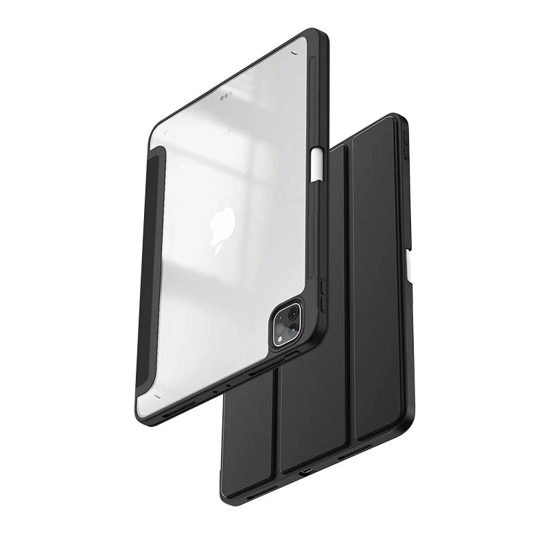Crong PrimeFolio do iPad Pro 11" (2022-2021) / iPad Air 11” M2 (2024) / iPad Air 10.9” (5-4 gen.) juoda/permatomas