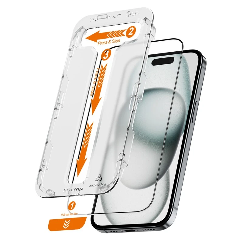 Crong EasyShield 2 vnt. - Apsauginis stiklas skirtas Apple iPhone 16 / Apple iPhone 15 (2 pieces)