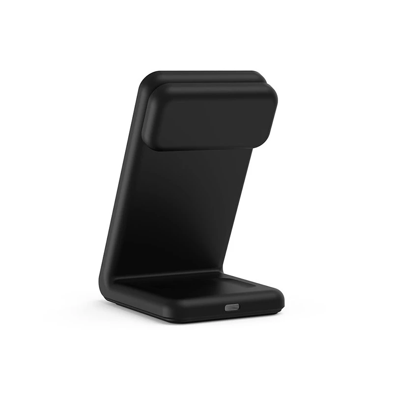 Crong MagSpot Pivot Stand - MagSafe įkroviklis for Apple iPhone, Apple Watch and AirPods Shadow juodos spalvos