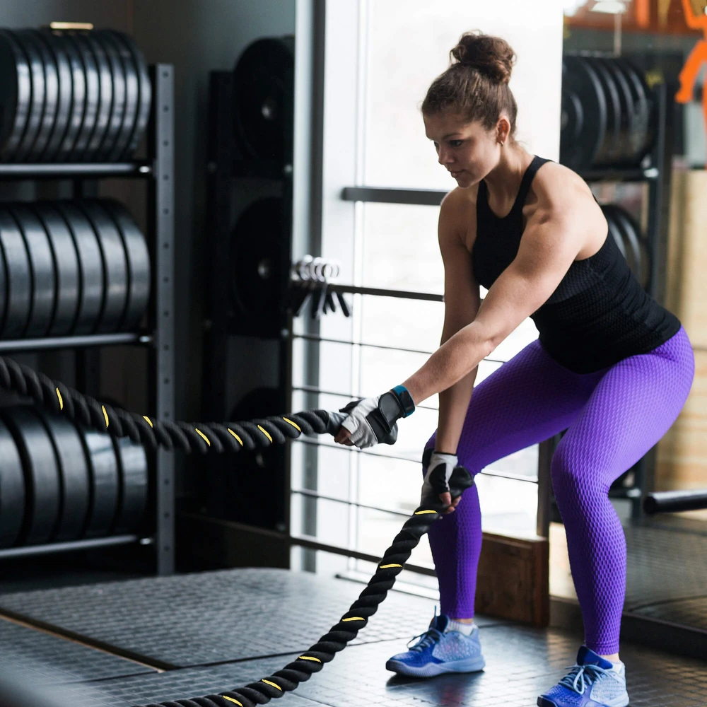 Crossfit virvė Springos 9 m juoda/geltona