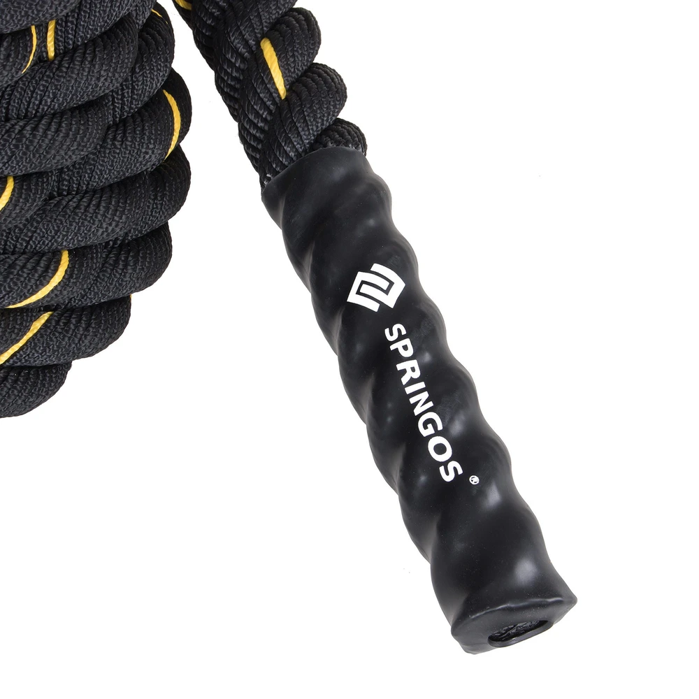 Crossfit virvė Springos 9 m juoda/geltona