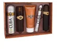 Cuba Gold Must Have rinkinys tualetinio vandens purškiklis 100 ml + tualetinis vandens purškiklis 35 ml + purškiamas dezodorantas 200 ml + dušo želė 200 ml + po skutimosi 100 ml