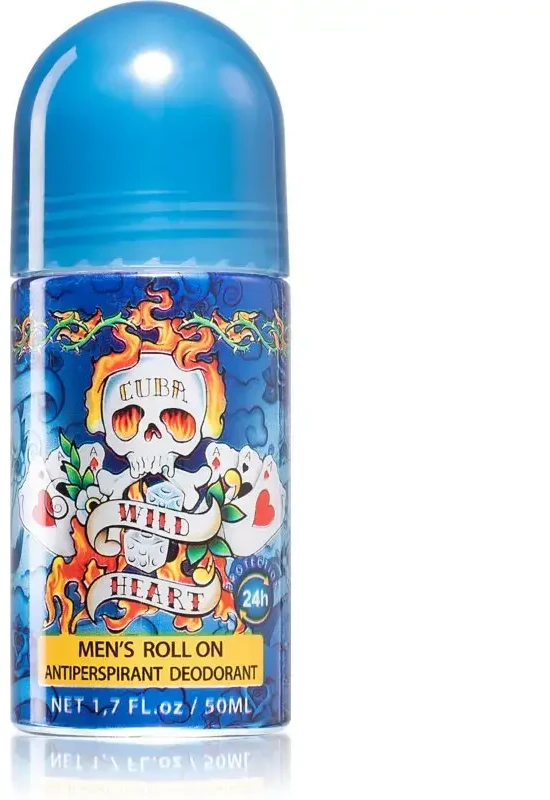 Cuba Wild Heart Men's Roll On Antiperspirant vyrams, 50 ml