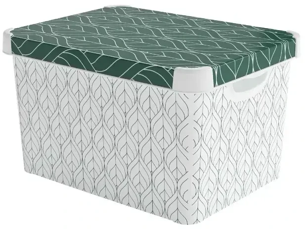 Curver dėžutė su dangčiu Deco Stockholm L 39.5x29.5x23.5cm Žalias Leaves