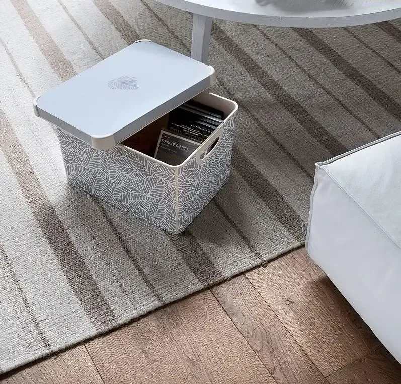 Curver dėžutė su dangčiu Deco Stockholm L 39.5x29.5x23.5cm Žalias Leaves