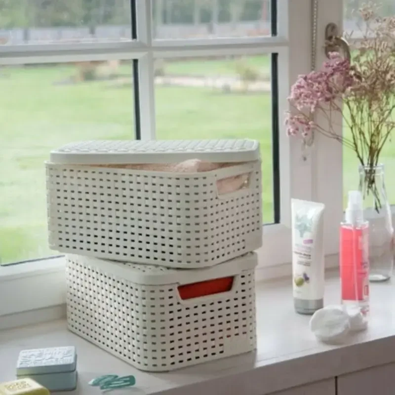 Curver Daiktadėžė su dangčiu Style, kreminės baltos spalvos, 18l, M