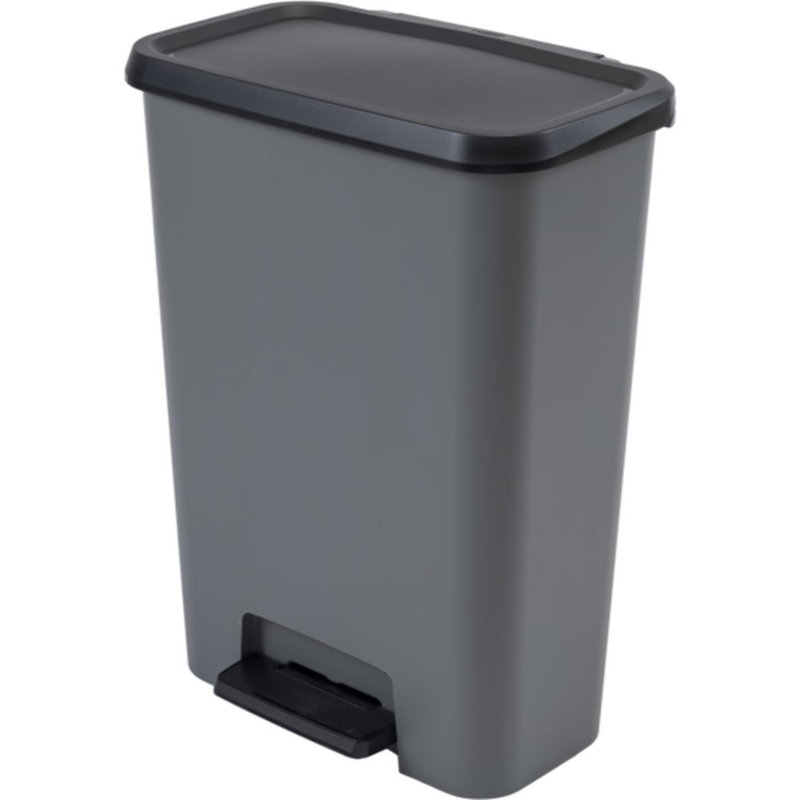 Šiukšliadėžė CURVER COMPACT DUO, pilka, 46 l