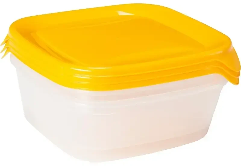 Curver KOMPLET POJEMNIKÓW FRESH&GO 3X0,8L Geltonas/TRANSPARENTNY 182218