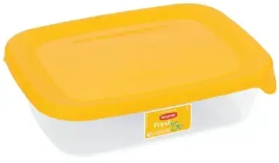Keter CURVER MAISTO DĖŽUTĖ „FRESH&GO” STAČIAKAMPĖ 5L /GELTONA/ SKAIDRI