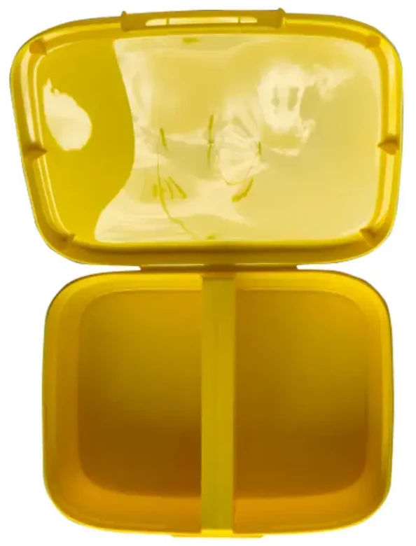 Curver Food storage container rectangular with divider 1.8L Snap Box yellow/kawaii