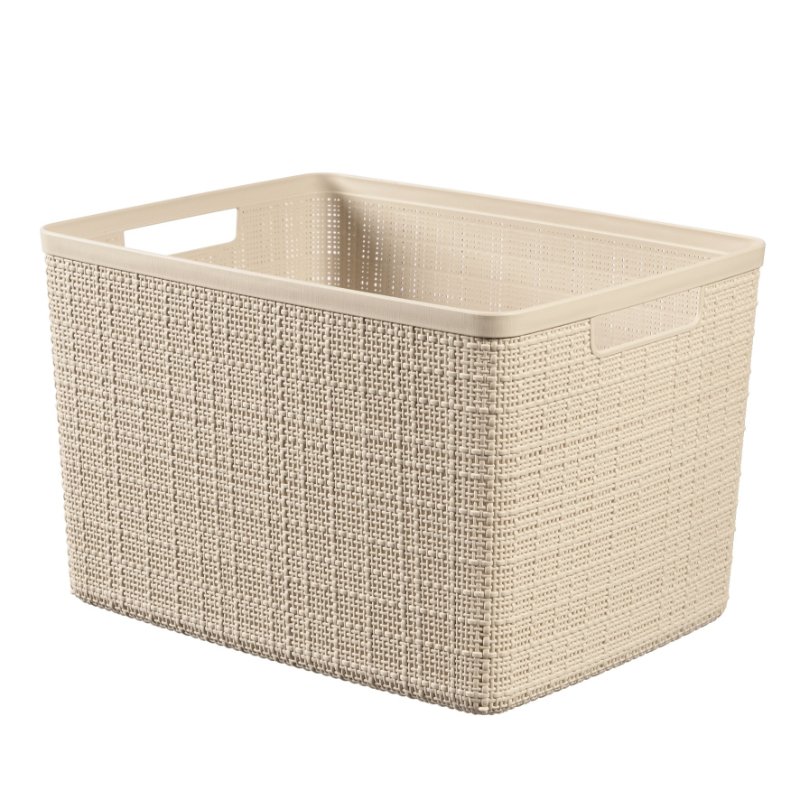 Daiktadėžė CURVER JUTE, 20 l, kreminė, 36×28×23 cm