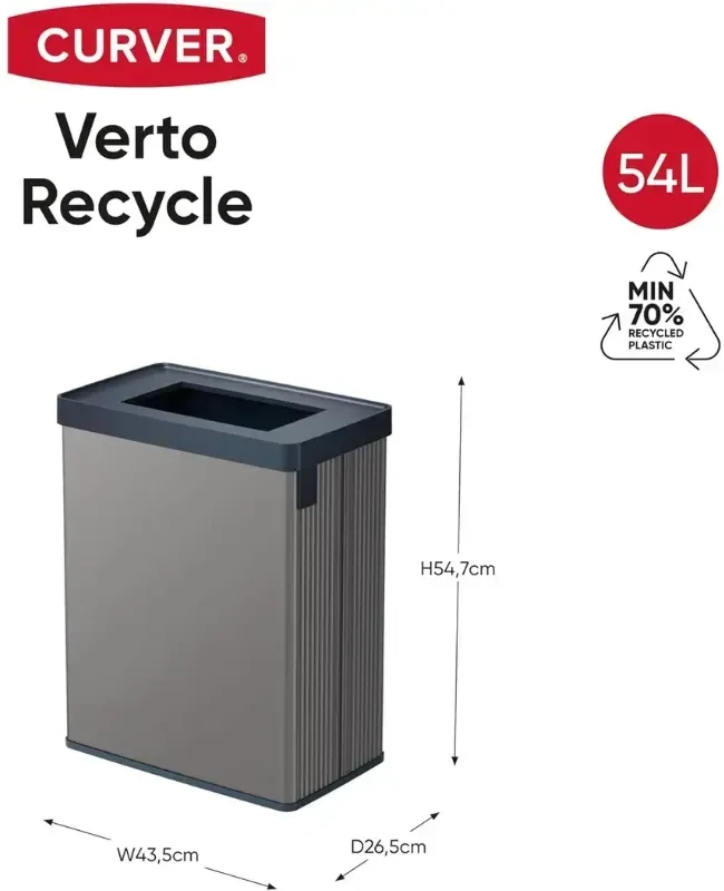 Keter CURVER ŠIUKŠLIADĖŽĖ VERTO 54L /PERLO PILKA