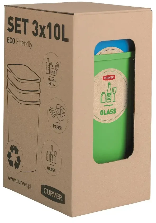 Curver Rūšiavimo šiukšliadėžių rinkinys ECO FRIENDLY, 3 × 9 l