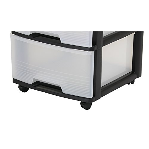 Komoda CURVER REGAL, 3 stalčių, juoda/skaidri, h61 x 39 x 37 cm
