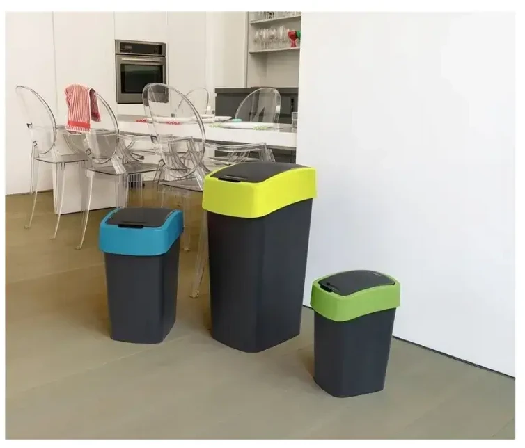 Keter CURVER ŠIUKŠLIADĖŽĖ „FLIP BIN” 9L /JUODA/ ŽALIA