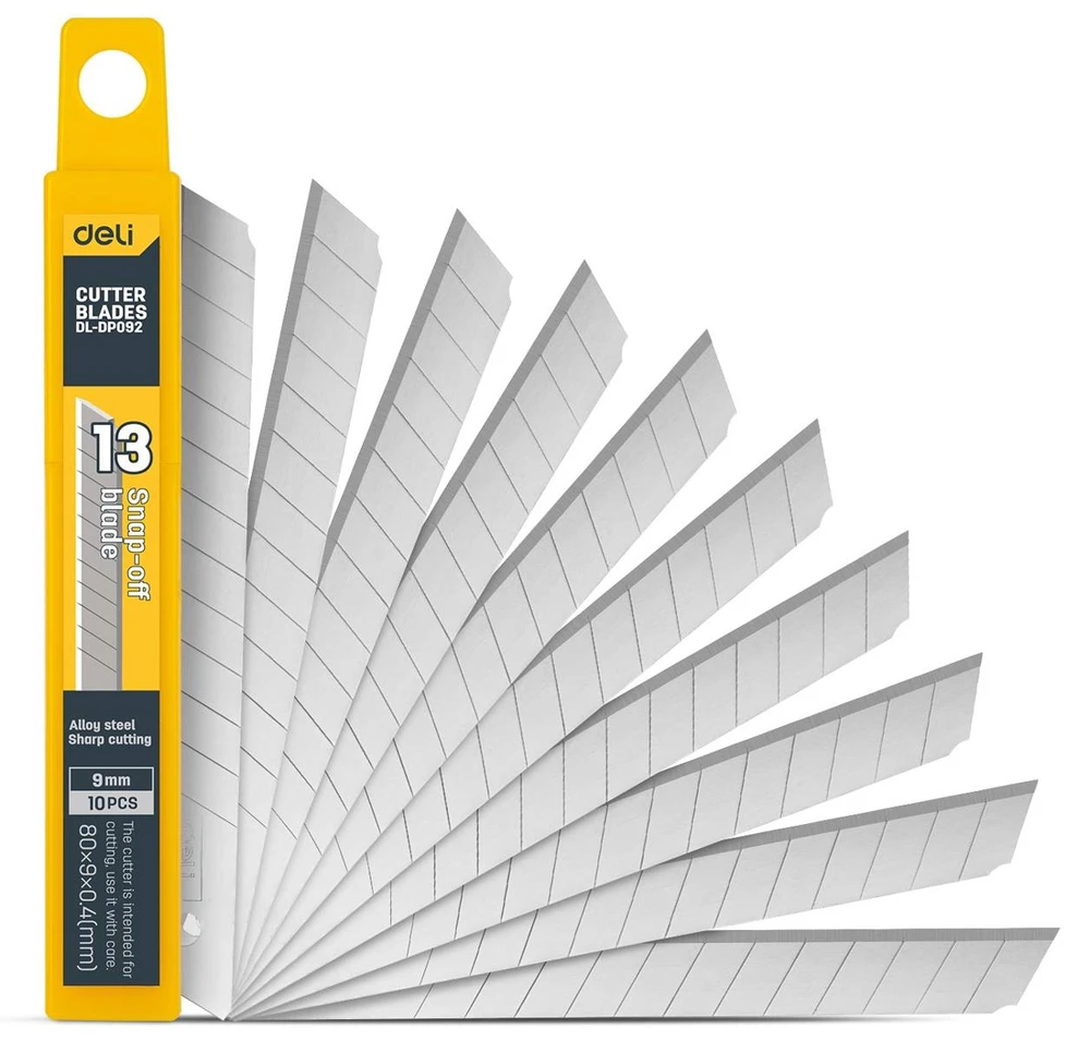 Atsarginiai peiliai geležtės Deli Tools EDL-DP092 9mm - 10 vnt