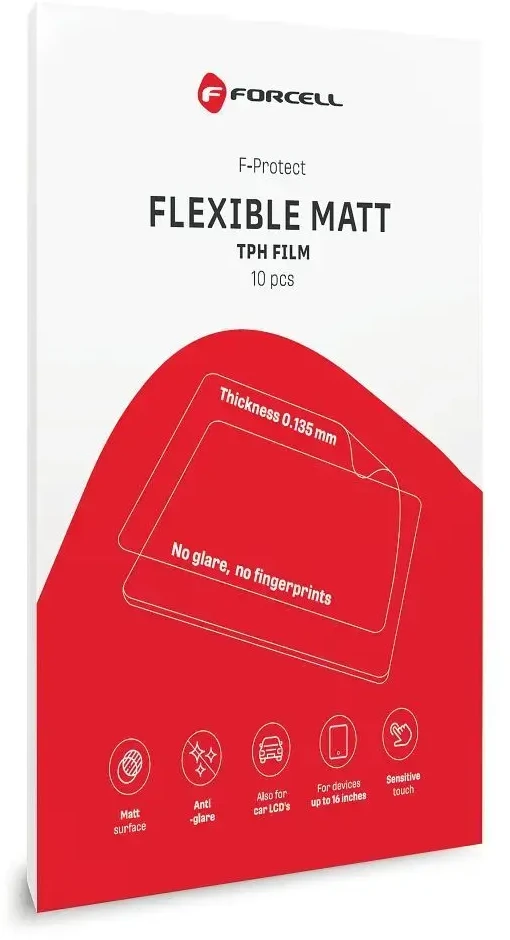 Plėvelė pjovimo mašinai Forcell F-Protect Flexible Planšetė Matinis planšetiniams kompiuteriams iki 16" 10 vnt.