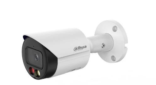 „Dahua Technology Co“ IP kamera, cilindras, 5MP, „STARLIGHT“, 1/2.7 colio, 2.8 mm, 111° F1.6, 25 kadrai per sekundę, IR+LED, 30 m, WDR, IVS, IP67, mikrofonas