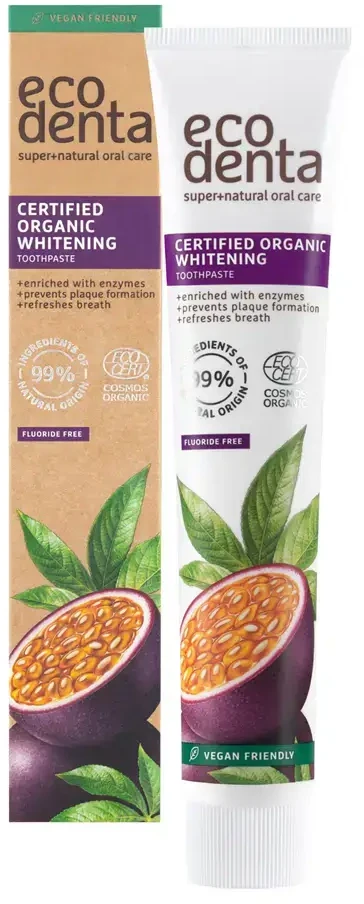 Dantų šepetėlis Ecodenta Whitening Dantų pasta Passion Fruit 75ml