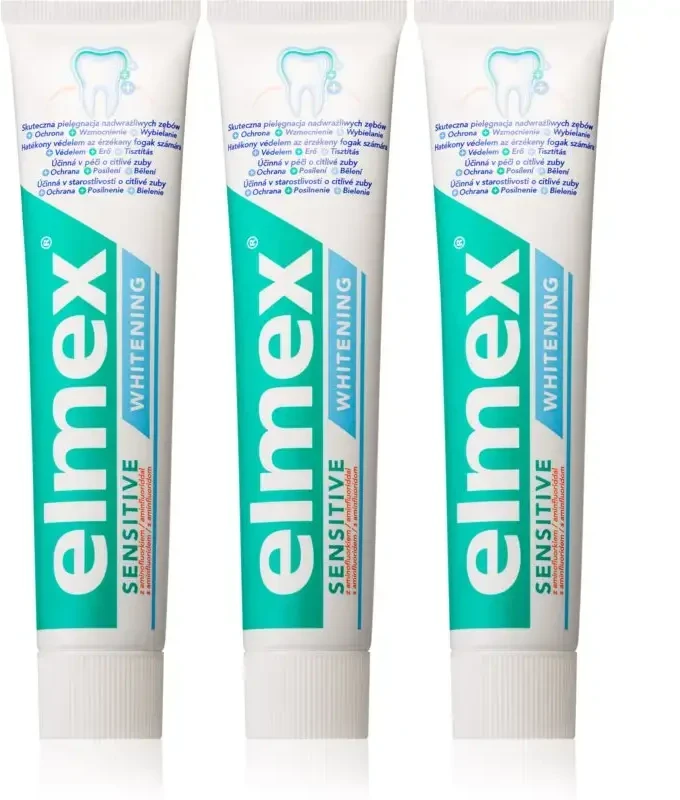 Elmex Whitening Sensitiv e Tooth Whitening Dantų pasta 3 x 75 ml