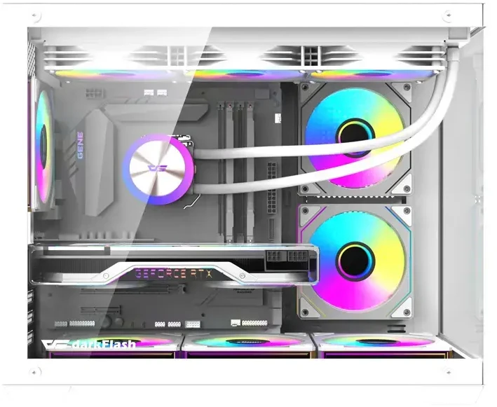 „DarkFlash B275 PRO“ kompiuterio korpusas (baltas) + 6 ventiliatoriai